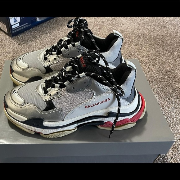Balenciaga Triple S, size 42, men, white with silver and red. Worn 2 times. - Picture 12 of 14